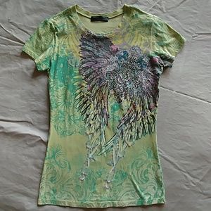 Green diamond embossed shirt